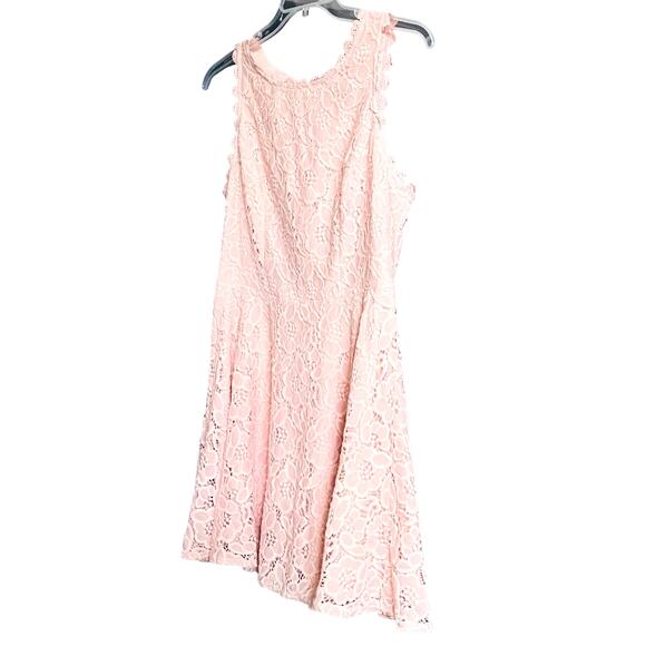 CITY STUDIO SLEEVELESS ROUND NECK MIDI LACE SKATER DRESS, JUNIOR, 15, PINK-LINED - Picture 3 of 12